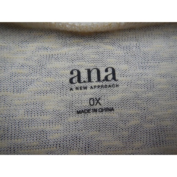 A.N.A. A New Approach Blouse Top Women's Size 0X Green Pink Colorblock Tie Front - Picture 3 of 8